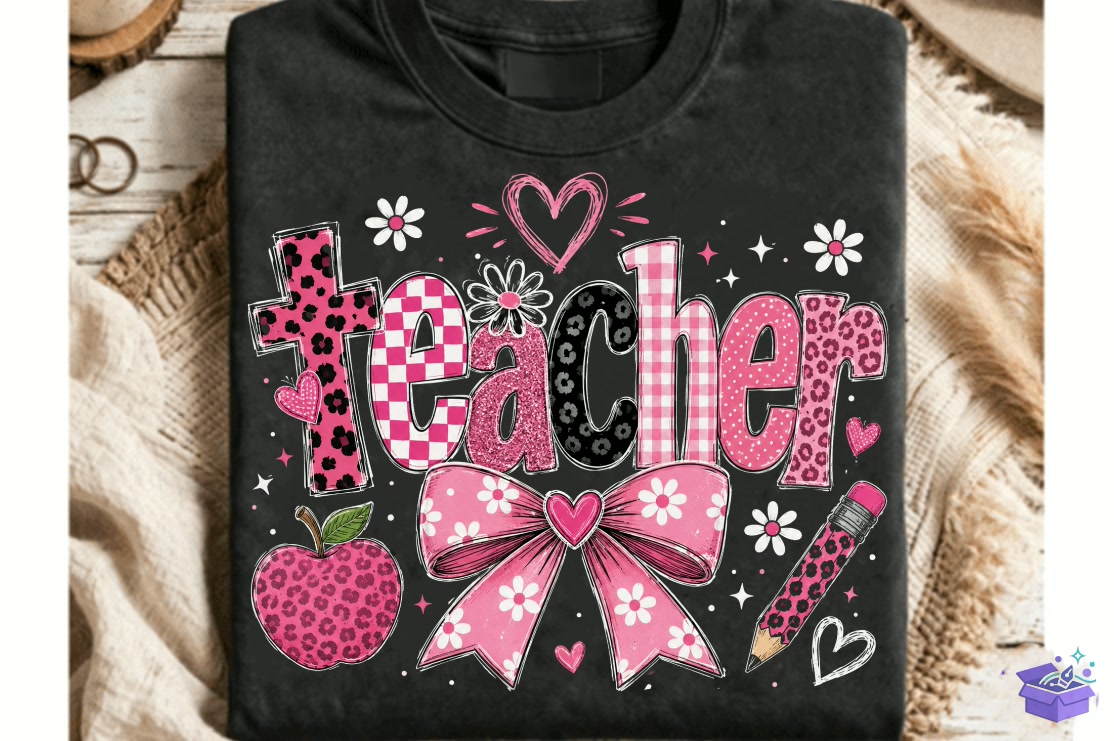 Teacher Breast Cancer Png Teacher Png - DTF & Süblimasyon Baskı Tasarımı (SVG, DXF, EPS, PNG) - detaylı önizleme 2