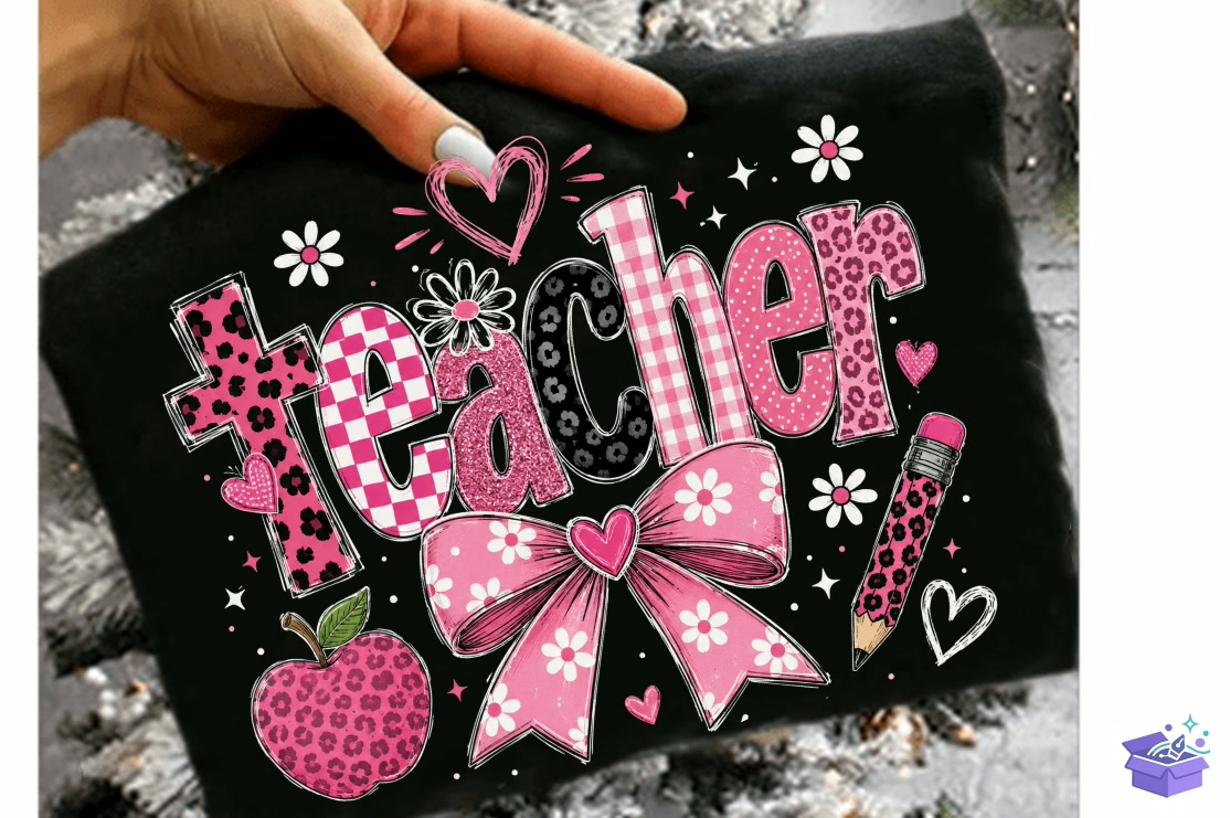 Teacher Breast Cancer Png Teacher Png - DTF & Süblimasyon Baskı Tasarımı (SVG, DXF, EPS, PNG) - detaylı önizleme 5