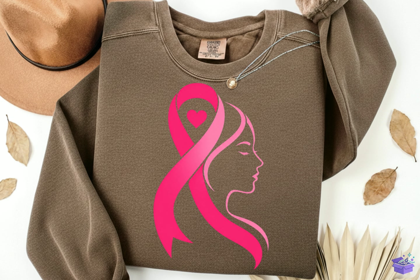 Pink Ribbon Woman PNG Breast Cancer PNG - DTF & Süblimasyon Baskı Tasarımı (SVG, DXF, EPS, PNG) - detaylı önizleme 3