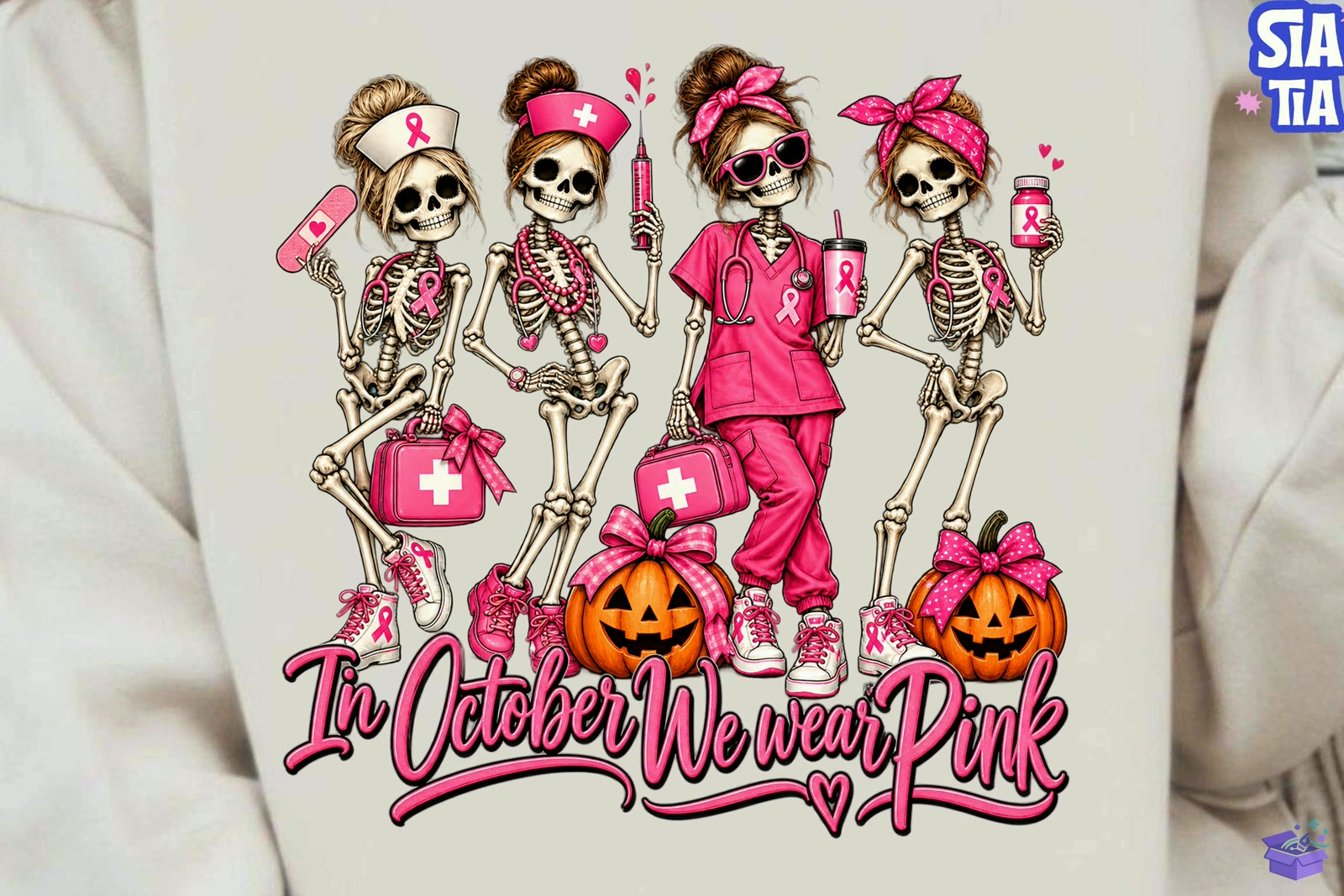 October Breast Cancer Awareness PNG Shir - DTF & Süblimasyon Baskı Tasarımı (SVG, DXF, EPS, PNG) - DTF Baskı Tasarımları İndir (DXF, SVG, EPS)