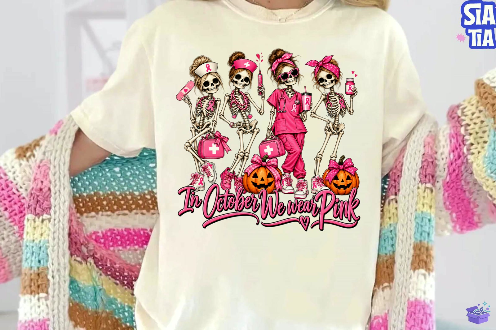 October Breast Cancer Awareness PNG Shir - DTF & Süblimasyon Baskı Tasarımı (SVG, DXF, EPS, PNG) - detaylı önizleme 2