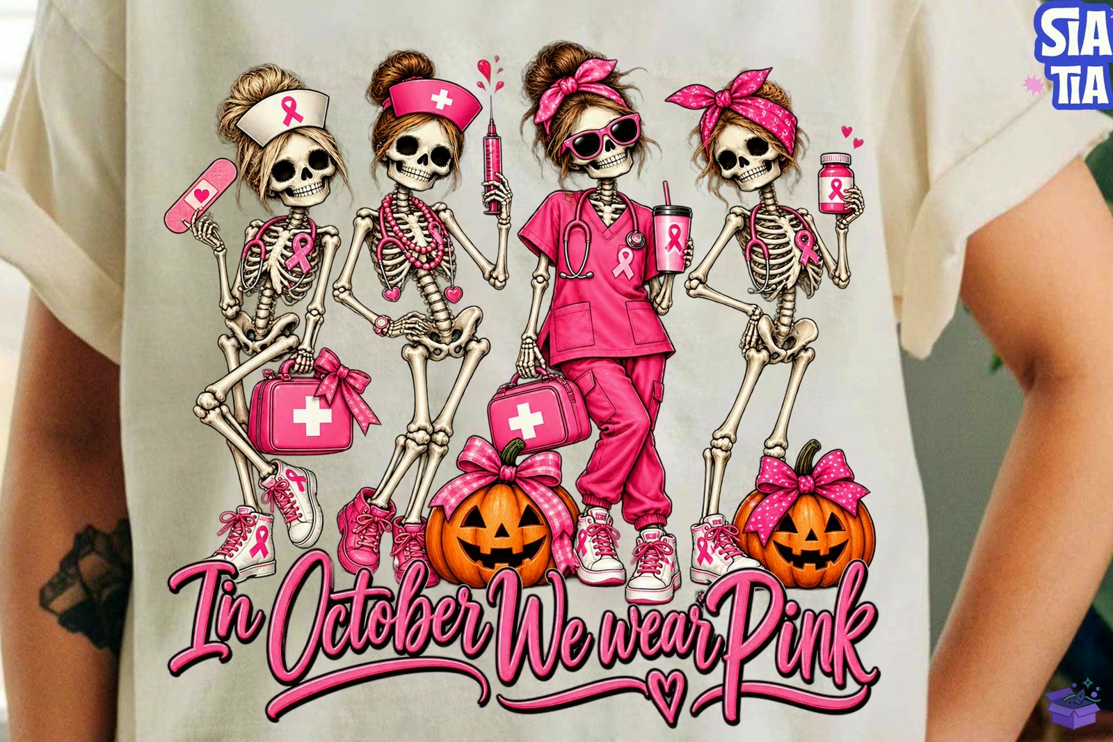 October Breast Cancer Awareness PNG Shir - DTF & Süblimasyon Baskı Tasarımı (SVG, DXF, EPS, PNG) - detaylı önizleme 4