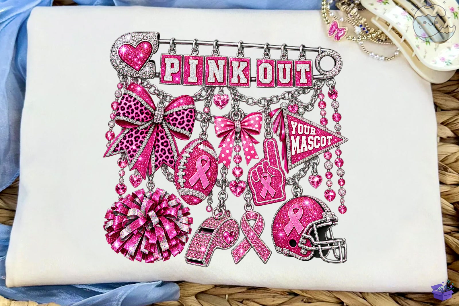 Pink Out Football Charm PNG Süblimasyon Baskı - DTF & Süblimasyon Baskı Tasarımı (SVG, DXF, EPS, PNG) - DTF Baskı Tasarımları İndir (DXF, SVG, EPS)