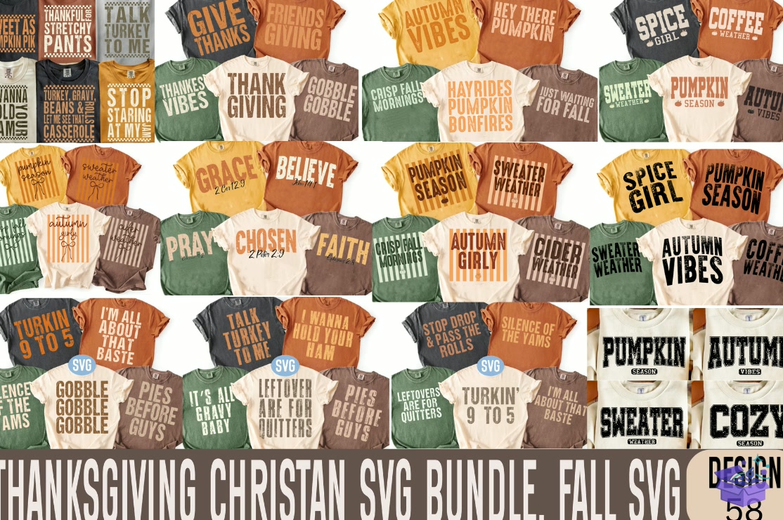 Christan Thanksgiving Svg Fall S - DTF & Süblimasyon Baskı Tasarımı (SVG, DXF, EPS, PNG) - detaylı önizleme 4
