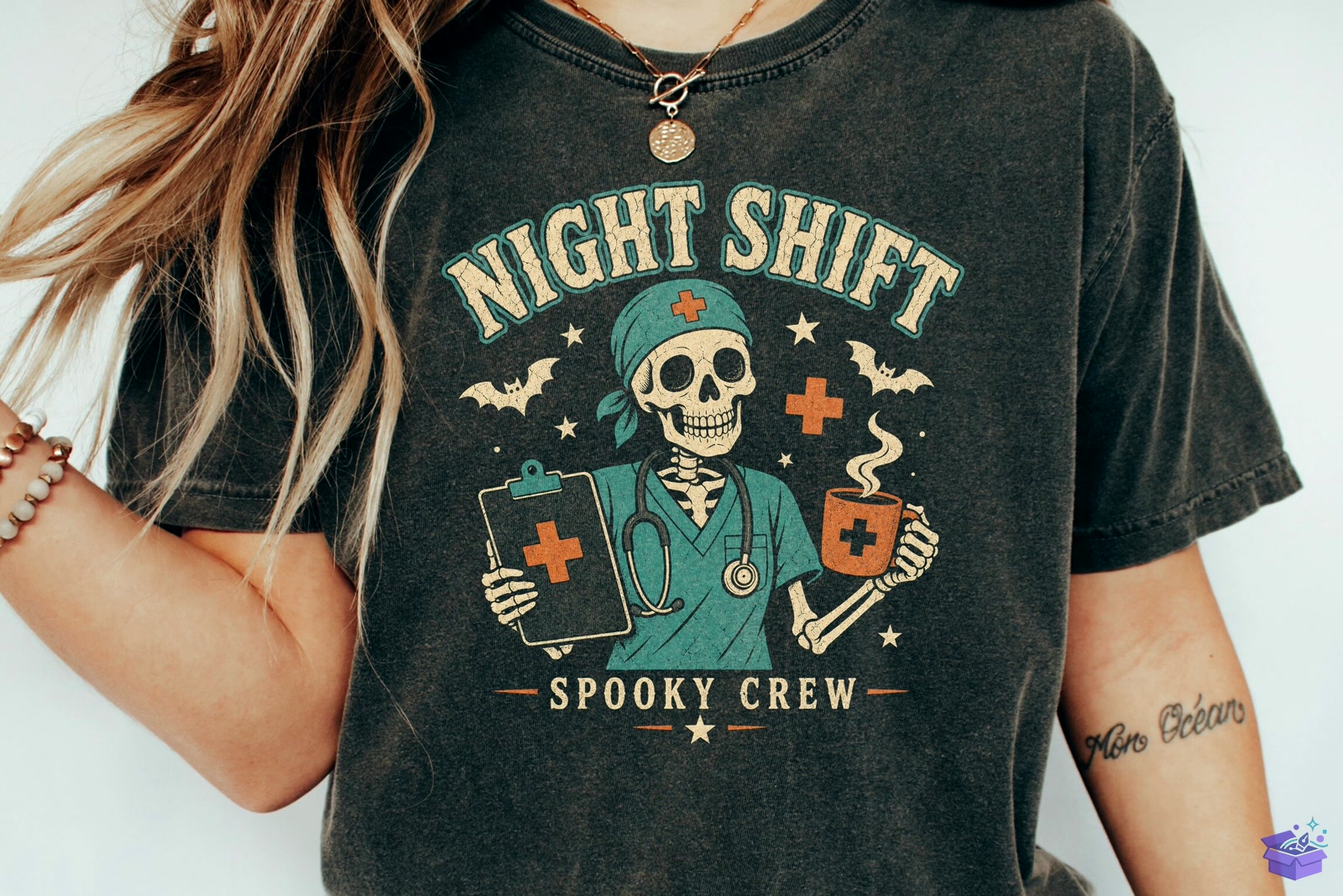 Night Shift Skeleton Nurse Cadılar Bayramı Png - DTF & Süblimasyon Baskı Tasarımı (SVG, DXF, EPS, PNG) - DTF Baskı Tasarımları İndir (DXF, SVG, EPS)