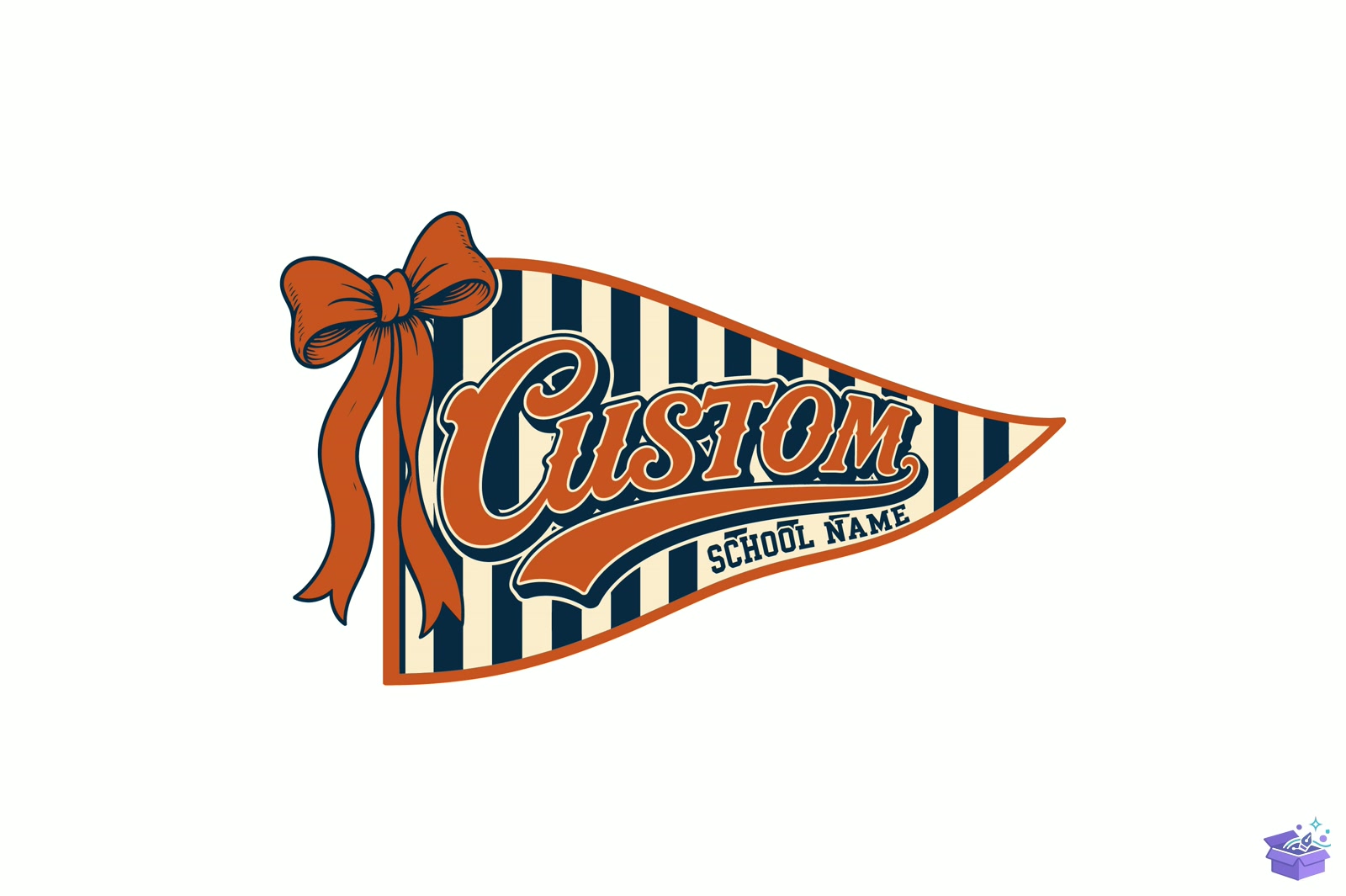 Custom School Pennant Bow Design - DTF & Süblimasyon Baskı Tasarımı (SVG, DXF, EPS, PNG) - DTF Baskı Tasarımları İndir (DXF, SVG, EPS)