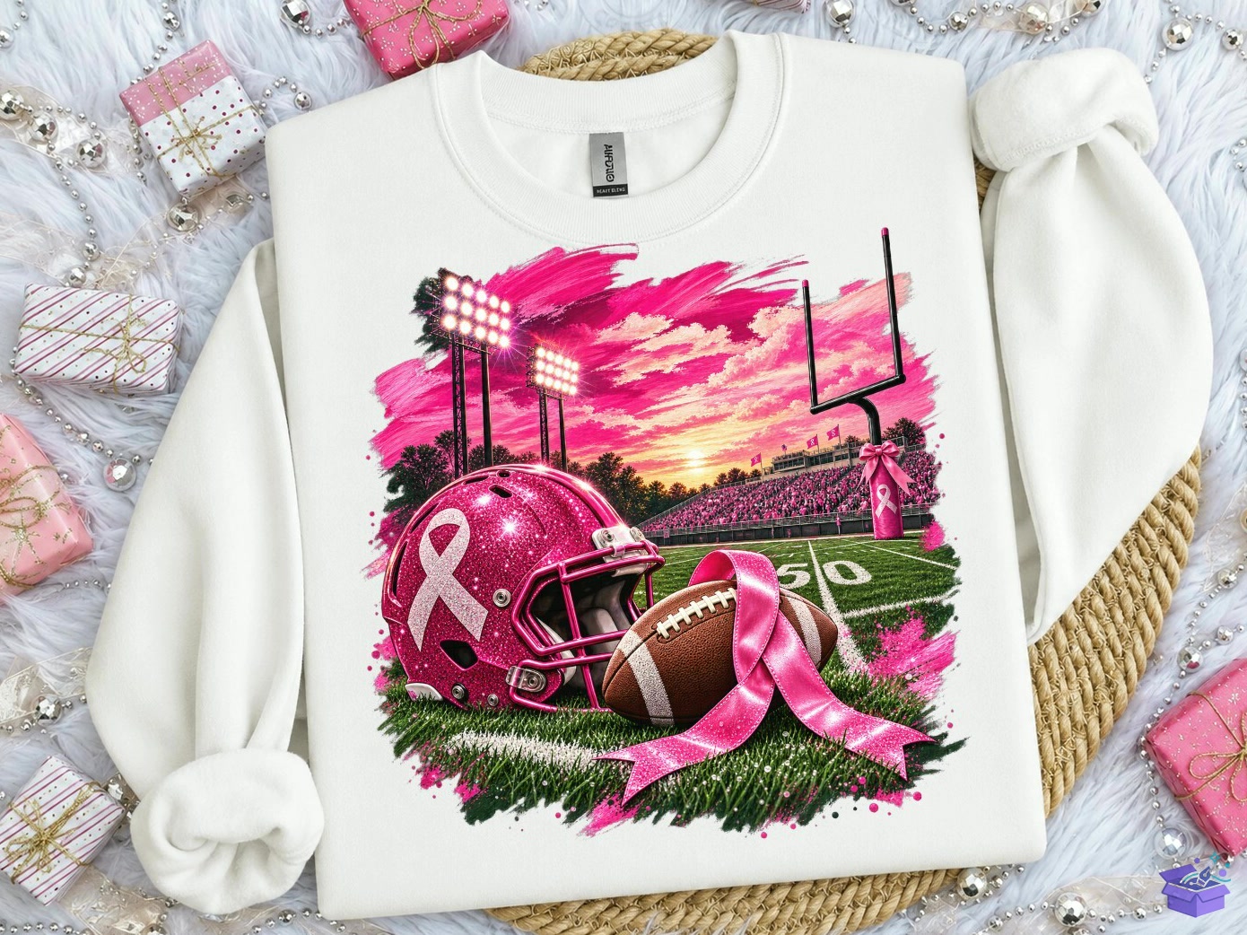 Breast Cancer Football PNG Süblimasyon Baskı T - DTF & Süblimasyon Baskı Tasarımı (SVG, DXF, EPS, PNG) - detaylı önizleme 2