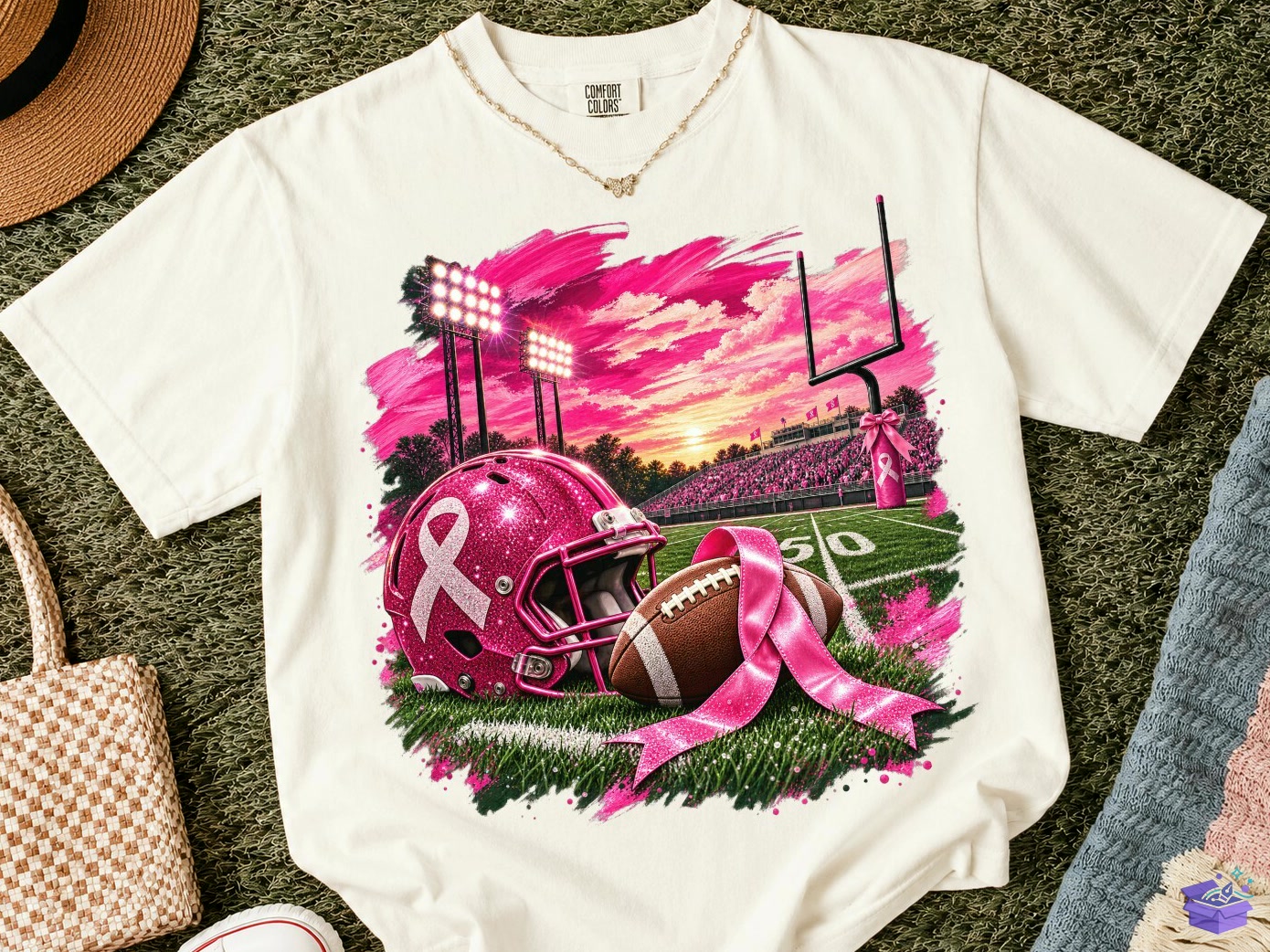 Breast Cancer Football PNG Süblimasyon Baskı T - DTF & Süblimasyon Baskı Tasarımı (SVG, DXF, EPS, PNG) - detaylı önizleme 3