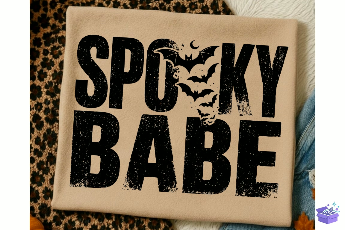 Spooky Babe PNG Trendy Cadılar Bayramı Png - DTF & Süblimasyon Baskı Tasarımı (SVG, DXF, EPS, PNG) - detaylı önizleme 2