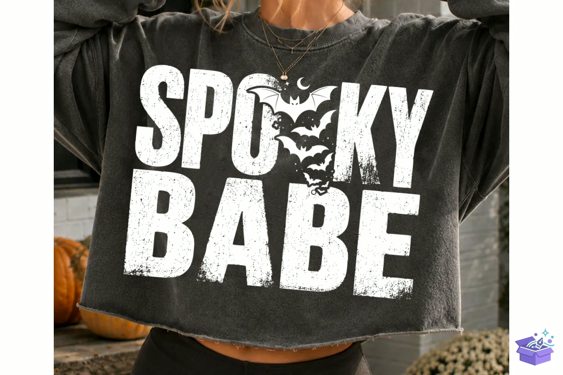 Spooky Babe PNG Trendy Cadılar Bayramı Png - DTF & Süblimasyon Baskı Tasarımı (SVG, DXF, EPS, PNG) - detaylı önizleme 6