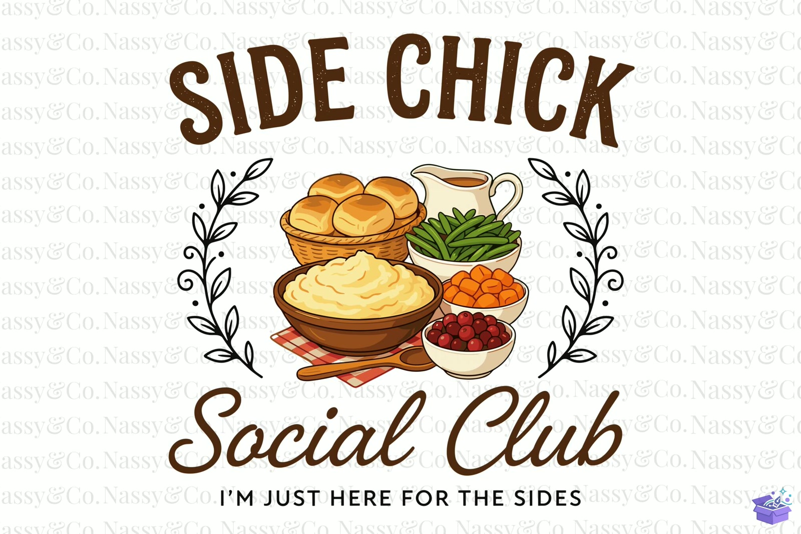 Side Chick Social Club Thanksgiving PNG - DTF & Süblimasyon Baskı Tasarımı (SVG, DXF, EPS, PNG) - DTF Baskı Tasarımları İndir (DXF, SVG, EPS)