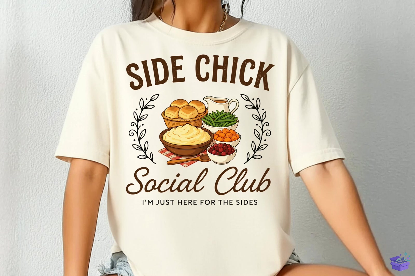 Side Chick Social Club Thanksgiving PNG - DTF & Süblimasyon Baskı Tasarımı (SVG, DXF, EPS, PNG) - detaylı önizleme 3