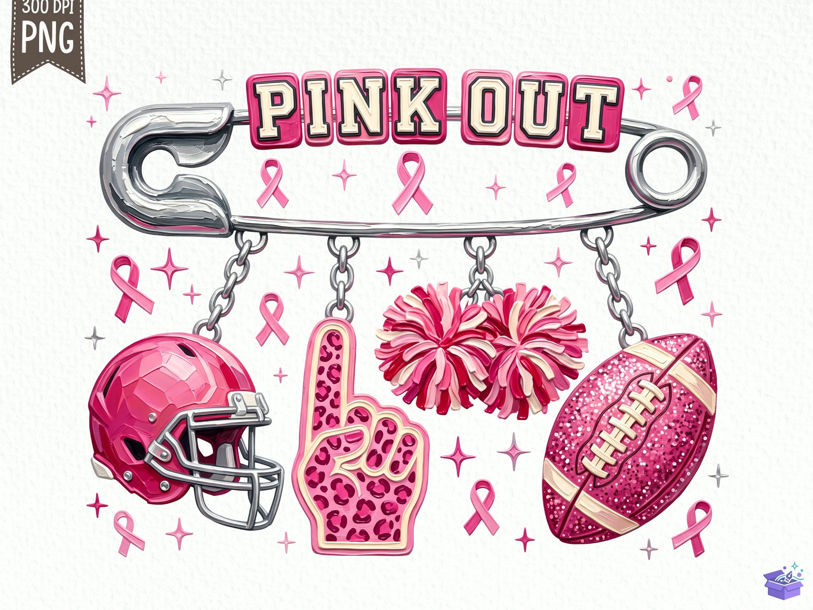 Pink Out Football Breast Cancer PNG - DTF & Süblimasyon Baskı Tasarımı (SVG, DXF, EPS, PNG) - DTF Baskı Tasarımları İndir (DXF, SVG, EPS)