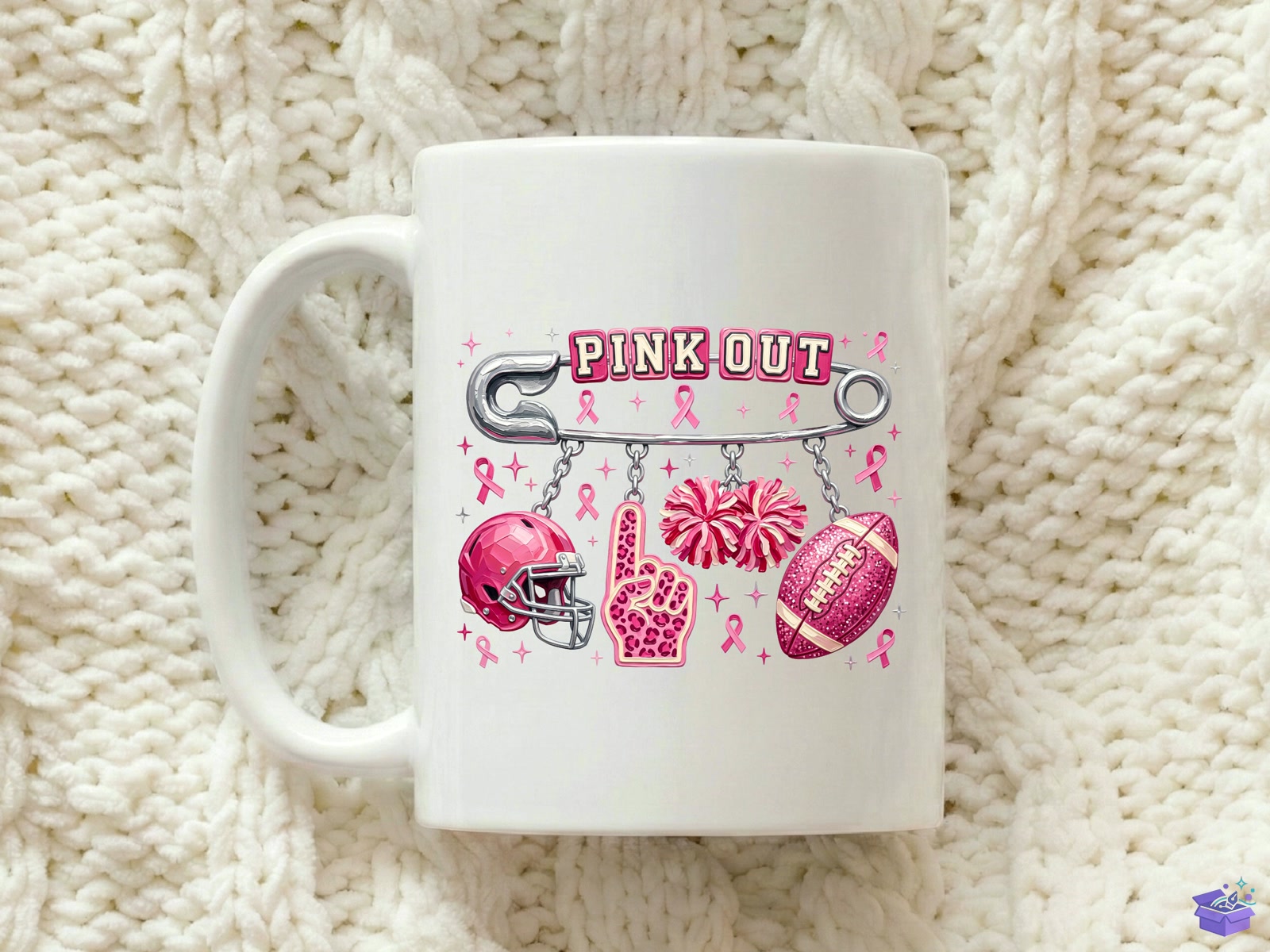 Pink Out Football Breast Cancer PNG - DTF & Süblimasyon Baskı Tasarımı (SVG, DXF, EPS, PNG) - detaylı önizleme 4