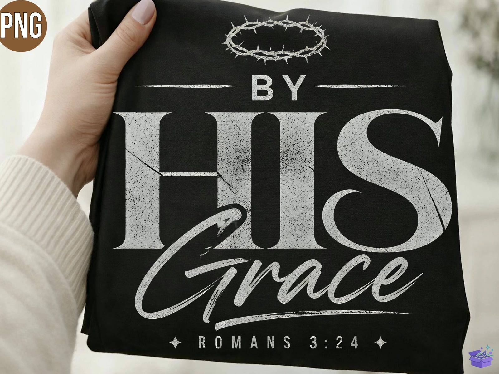 By His Grace Christian T Shirt PNG - DTF & Süblimasyon Baskı Tasarımı (SVG, DXF, EPS, PNG) - detaylı önizleme 2