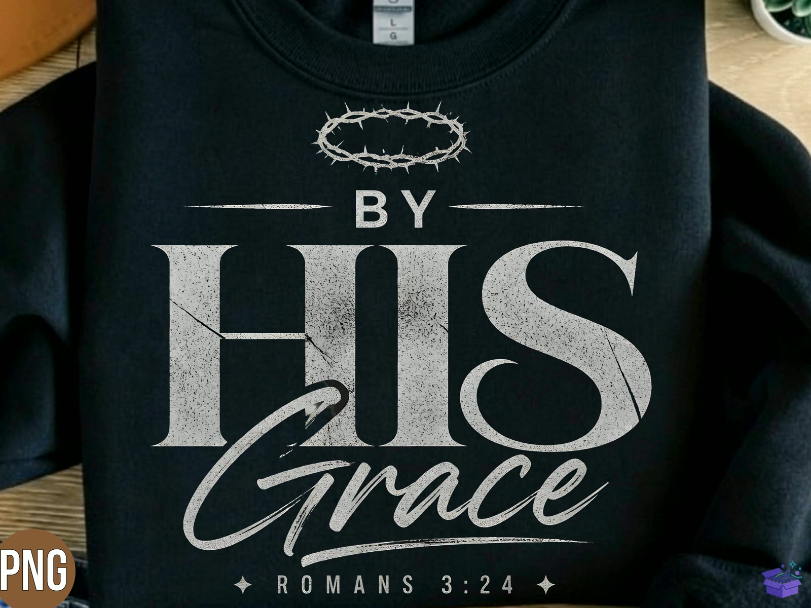 By His Grace Christian T Shirt PNG - DTF & Süblimasyon Baskı Tasarımı (SVG, DXF, EPS, PNG) - detaylı önizleme 6