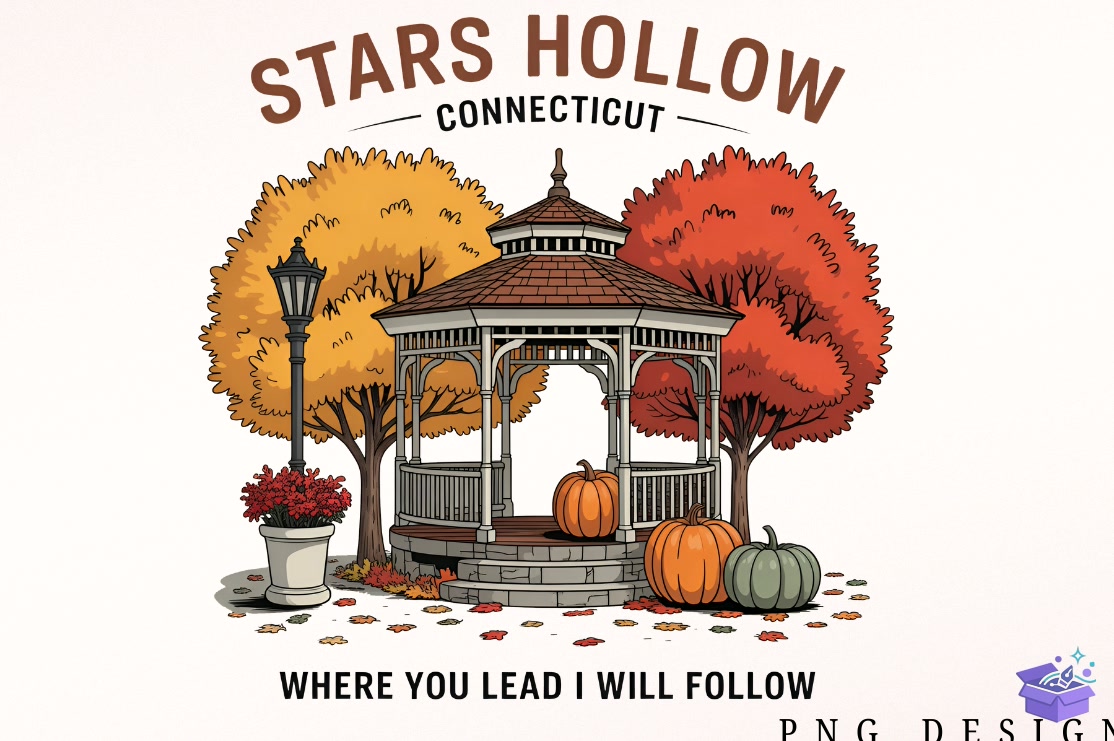Stars Hollow Fall PNG Design - DTF & Süblimasyon Baskı Tasarımı (SVG, DXF, EPS, PNG) - detaylı önizleme 2