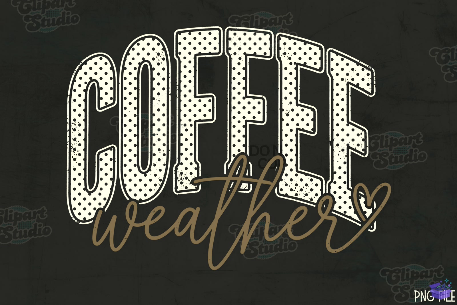 Coffee Weather Polka Dot PNG Fall PNG - DTF & Süblimasyon Baskı Tasarımı (SVG, DXF, EPS, PNG) - detaylı önizleme 3