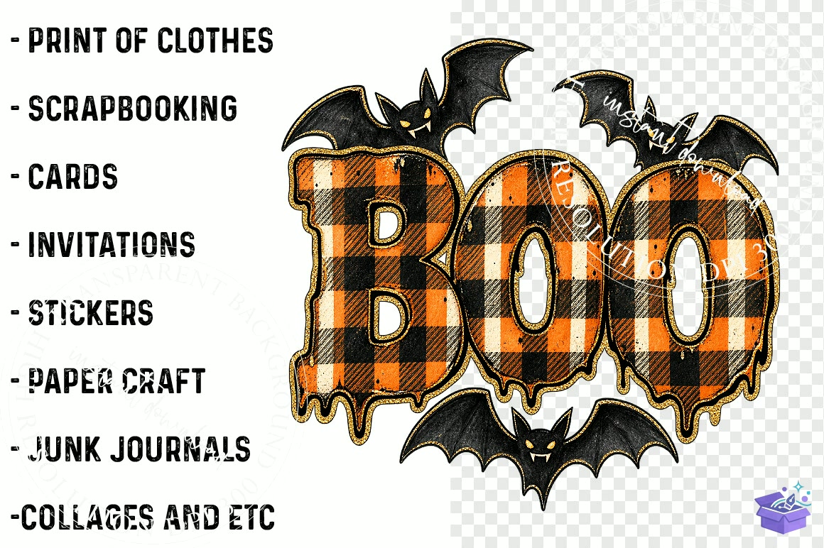 Trending Boo PNG Cadılar Bayramı PNG - DTF & Süblimasyon Baskı Tasarımı (SVG, DXF, EPS, PNG) - detaylı önizleme 3