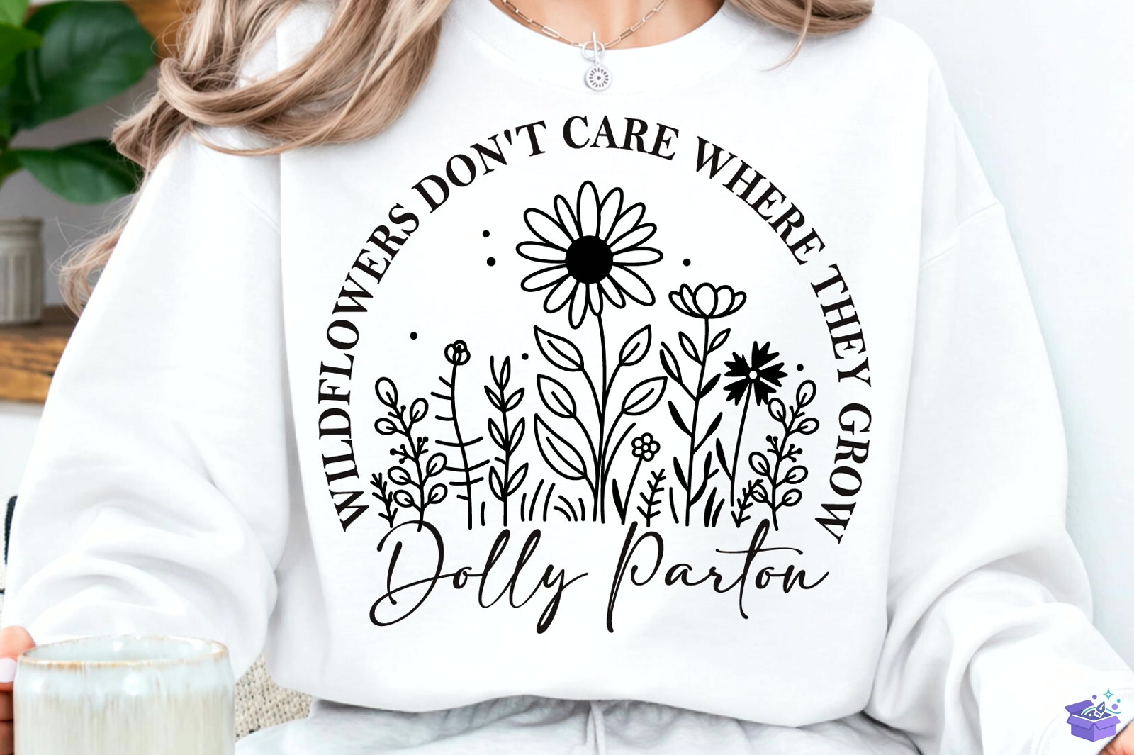 Wildflowers SVG Dolly Parton Quote PNG - DTF & Süblimasyon Baskı Tasarımı (SVG, DXF, EPS, PNG) - detaylı önizleme 4