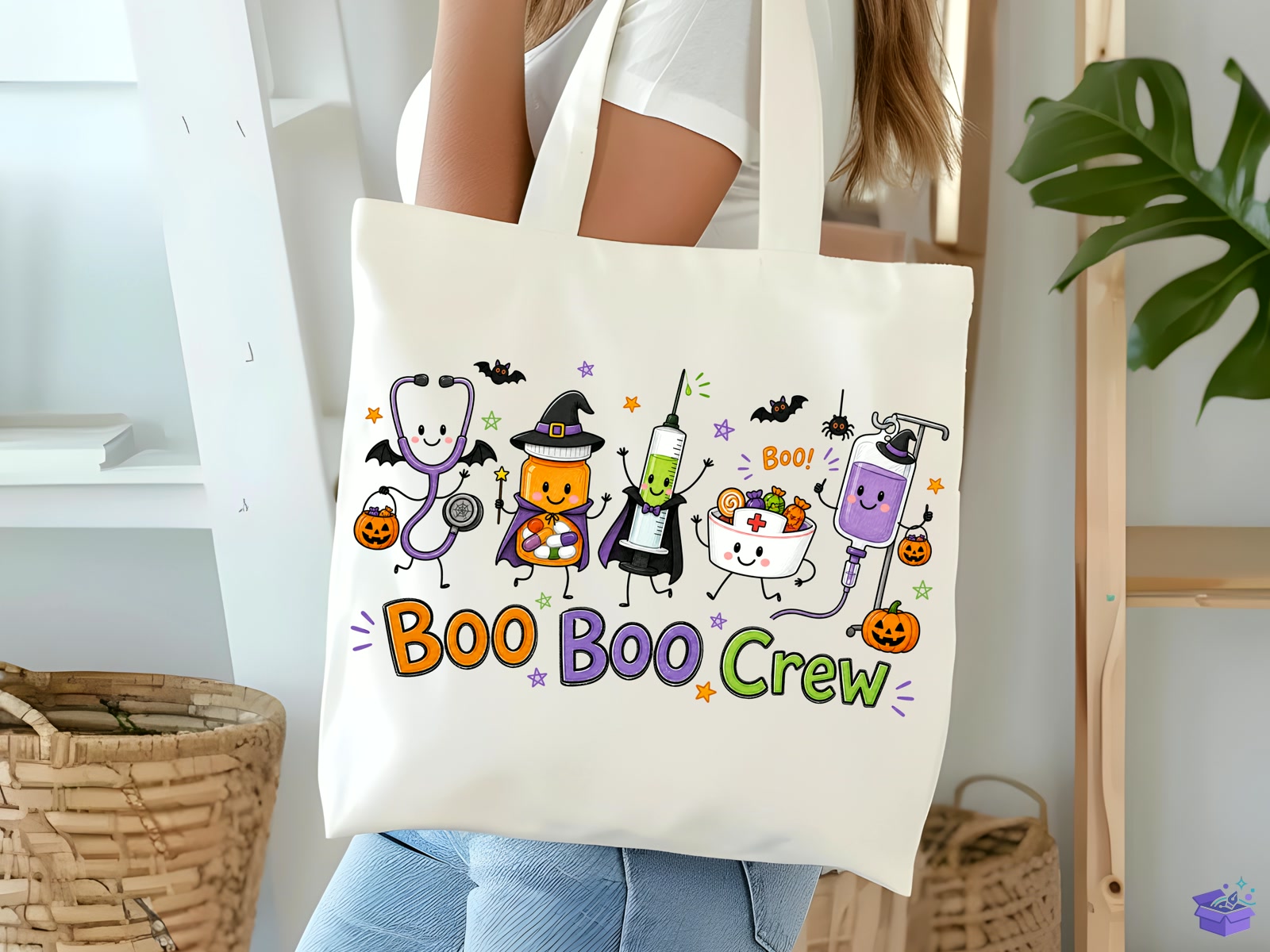 Cadılar Bayramı Nurse Boo Boo Crew Funny Nurse - DTF & Süblimasyon Baskı Tasarımı (SVG, DXF, EPS, PNG) - detaylı önizleme 4