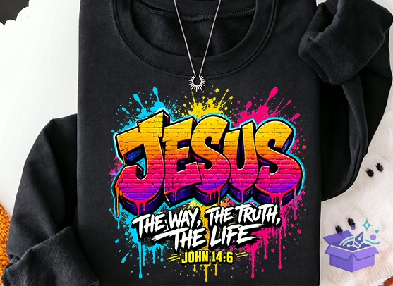 Graffiti Jesus PNG The Way The Truth - DTF & Süblimasyon Baskı Tasarımı (SVG, DXF, EPS, PNG) - DTF Baskı Tasarımları İndir (DXF, SVG, EPS)