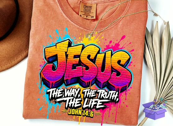 Graffiti Jesus PNG The Way The Truth - DTF & Süblimasyon Baskı Tasarımı (SVG, DXF, EPS, PNG) - detaylı önizleme 4