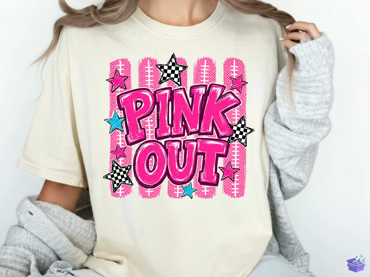 Pink Out Football Game Day PNG - DTF & Süblimasyon Baskı Tasarımı (SVG, DXF, EPS, PNG) - detaylı önizleme 4