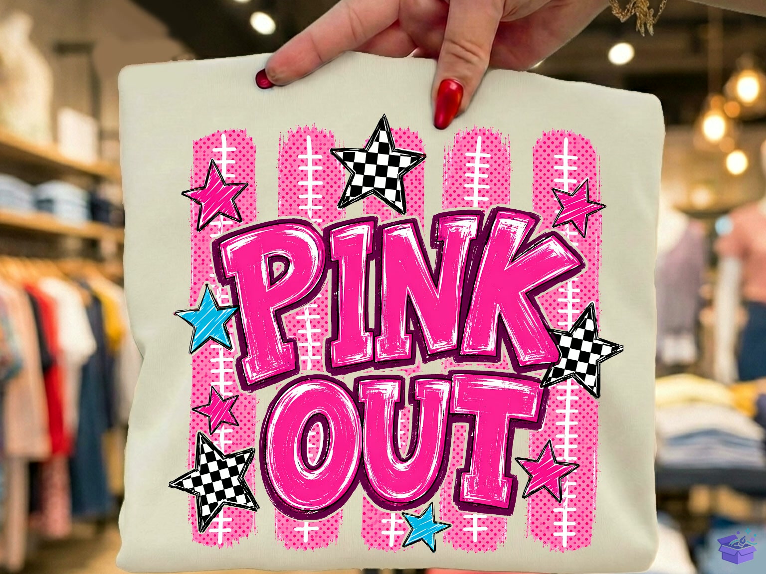 Pink Out Football Game Day PNG - DTF & Süblimasyon Baskı Tasarımı (SVG, DXF, EPS, PNG) - detaylı önizleme 5