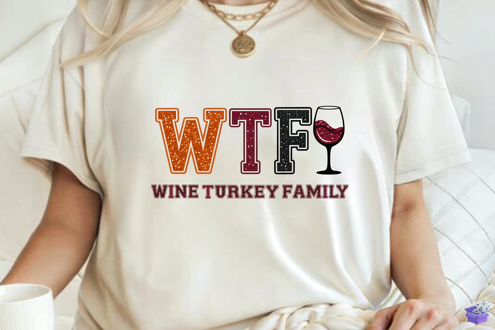Thanksgiving Wine Turkey Family Tee PNG - DTF & Süblimasyon Baskı Tasarımı (SVG, DXF, EPS, PNG) - detaylı önizleme 2