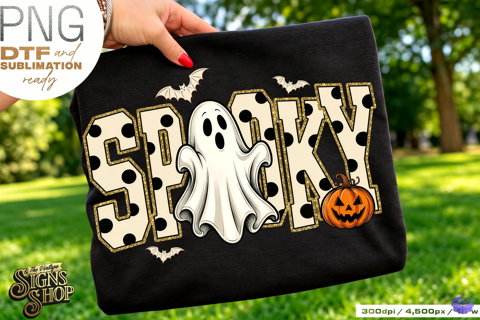 Spooky Ghost Preppy Cadılar Bayramı PNG - DTF & Süblimasyon Baskı Tasarımı (SVG, DXF, EPS, PNG) - DTF Baskı Tasarımları İndir (DXF, SVG, EPS)