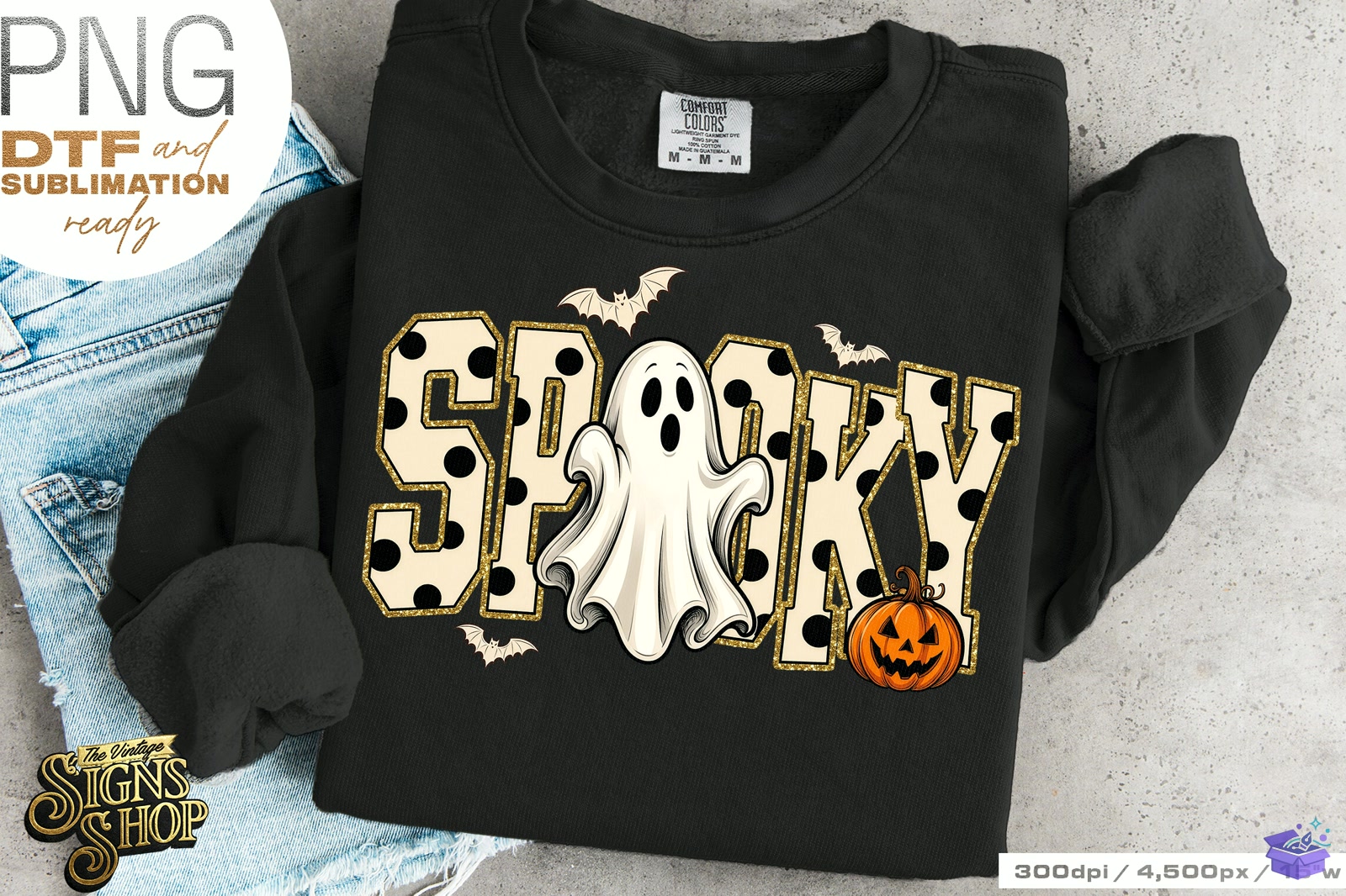 Spooky Ghost Preppy Cadılar Bayramı PNG - DTF & Süblimasyon Baskı Tasarımı (SVG, DXF, EPS, PNG) - detaylı önizleme 5