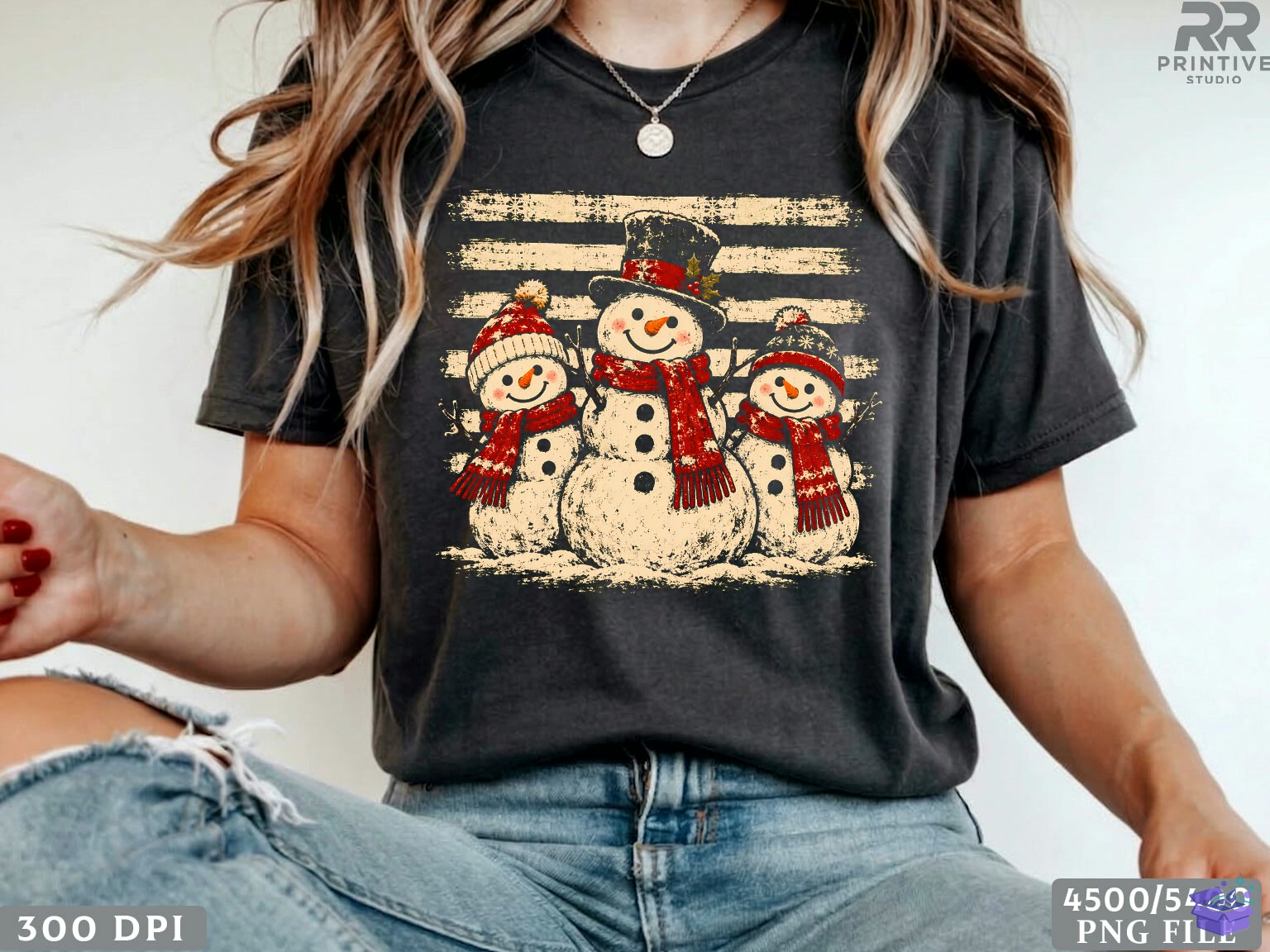 Vintage Snowman Yılbaşı PNG - DTF & Süblimasyon Baskı Tasarımı (SVG, DXF, EPS, PNG) - detaylı önizleme 3