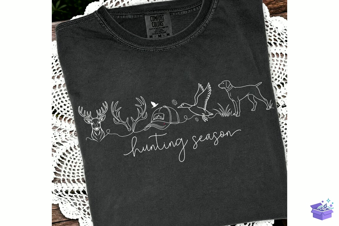 Hunting Season SVG Continuous Line Art - DTF & Süblimasyon Baskı Tasarımı (SVG, DXF, EPS, PNG) - detaylı önizleme 5
