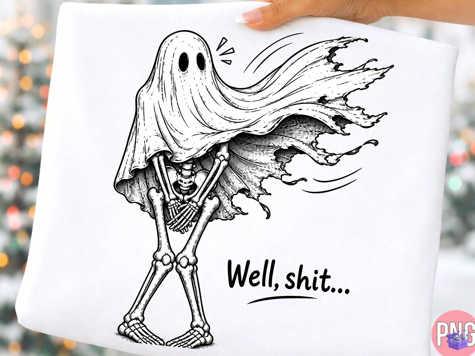 Funny Ghost Skeleton Well Shit PNG Shirt - DTF & Süblimasyon Baskı Tasarımı (SVG, DXF, EPS, PNG) - detaylı önizleme 3