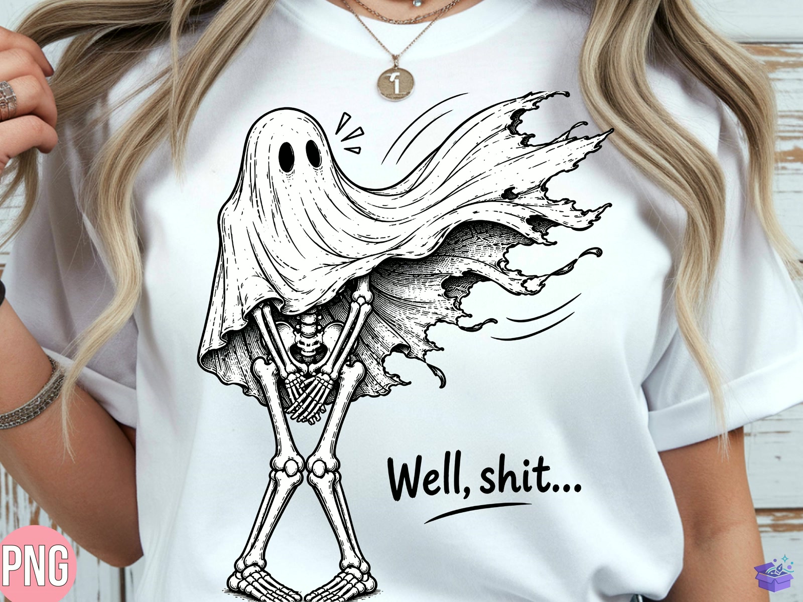 Funny Ghost Skeleton Well Shit PNG Shirt - DTF & Süblimasyon Baskı Tasarımı (SVG, DXF, EPS, PNG) - detaylı önizleme 4