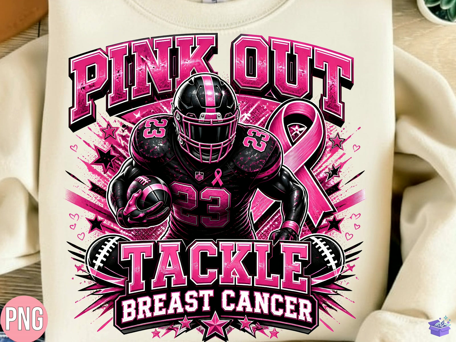 Pink Out Football Breast Cancer PNG - DTF & Süblimasyon Baskı Tasarımı (SVG, DXF, EPS, PNG) - DTF Baskı Tasarımları İndir (DXF, SVG, EPS)