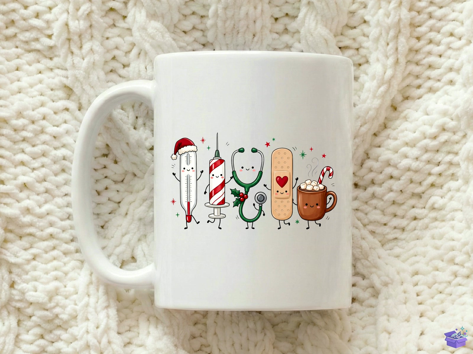 Cute Yılbaşı Nurse Doodle PNG - DTF & Süblimasyon Baskı Tasarımı (SVG, DXF, EPS, PNG) - detaylı önizleme 4