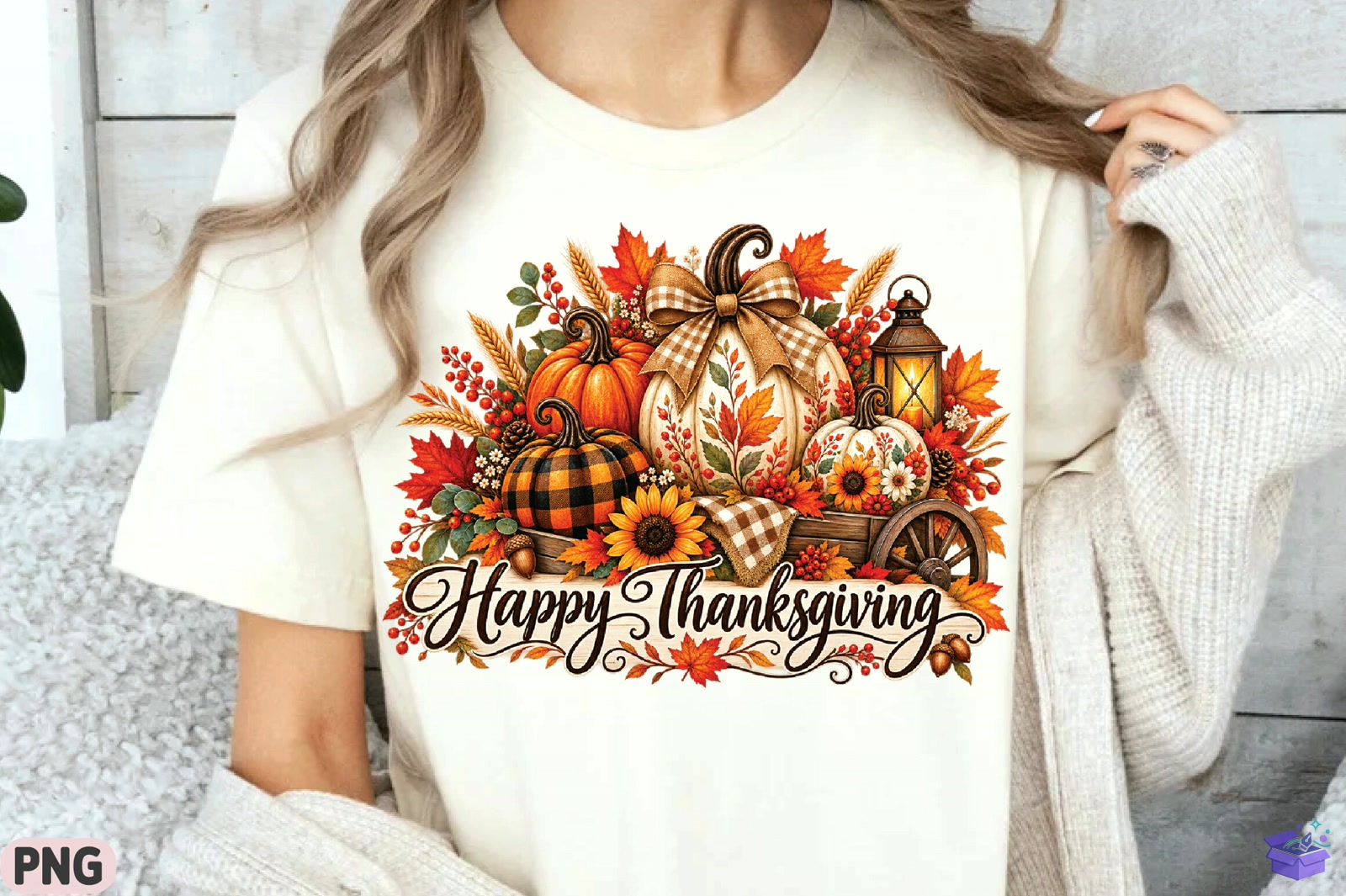 Happy Thanksgiving PNG - DTF & Süblimasyon Baskı Tasarımı (SVG, DXF, EPS, PNG) - detaylı önizleme 4