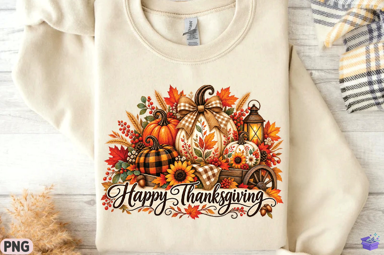 Happy Thanksgiving PNG - DTF & Süblimasyon Baskı Tasarımı (SVG, DXF, EPS, PNG) - detaylı önizleme 5