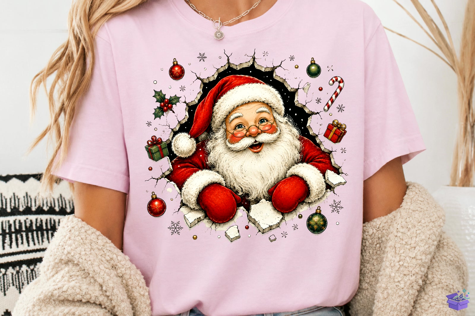 Santa Front Back Yılbaşı PNG - DTF & Süblimasyon Baskı Tasarımı (SVG, DXF, EPS, PNG) - detaylı önizleme 3