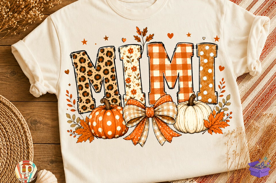 Leopard Mimi Fall Pumpkin Mama Shirt Png - DTF & Süblimasyon Baskı Tasarımı (SVG, DXF, EPS, PNG) - detaylı önizleme 3
