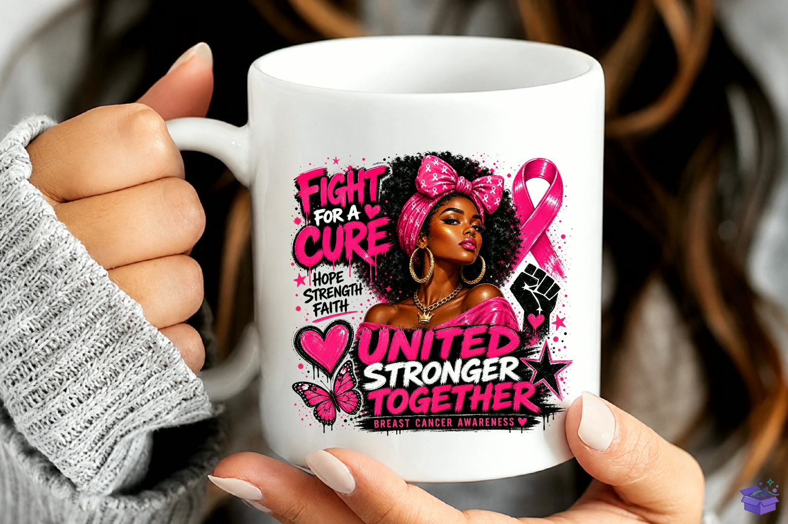 Black Queen Breast Cancer PNG - DTF & Süblimasyon Baskı Tasarımı (SVG, DXF, EPS, PNG) - detaylı önizleme 4