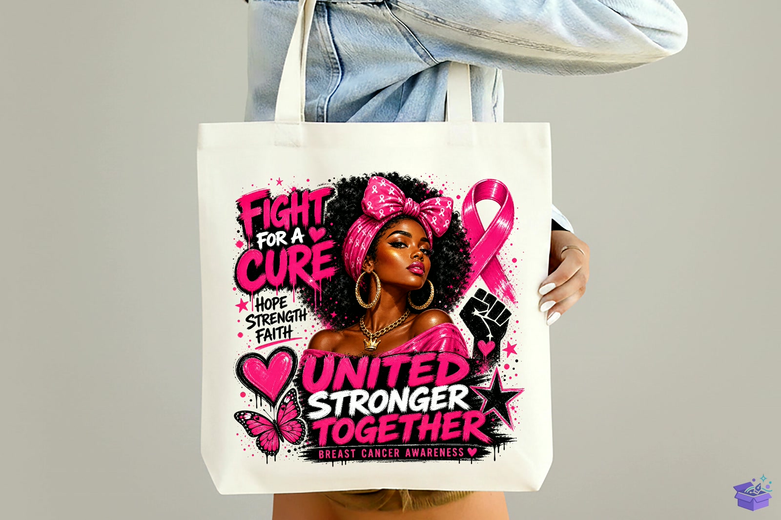 Black Queen Breast Cancer PNG - DTF & Süblimasyon Baskı Tasarımı (SVG, DXF, EPS, PNG) - detaylı önizleme 5