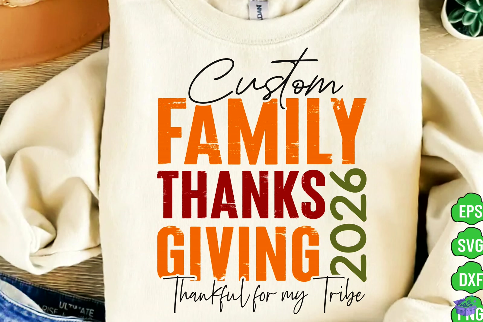 Custom Family Thanksgiving 2026 PNG SVG - DTF & Süblimasyon Baskı Tasarımı (SVG, DXF, EPS, PNG) - detaylı önizleme 2