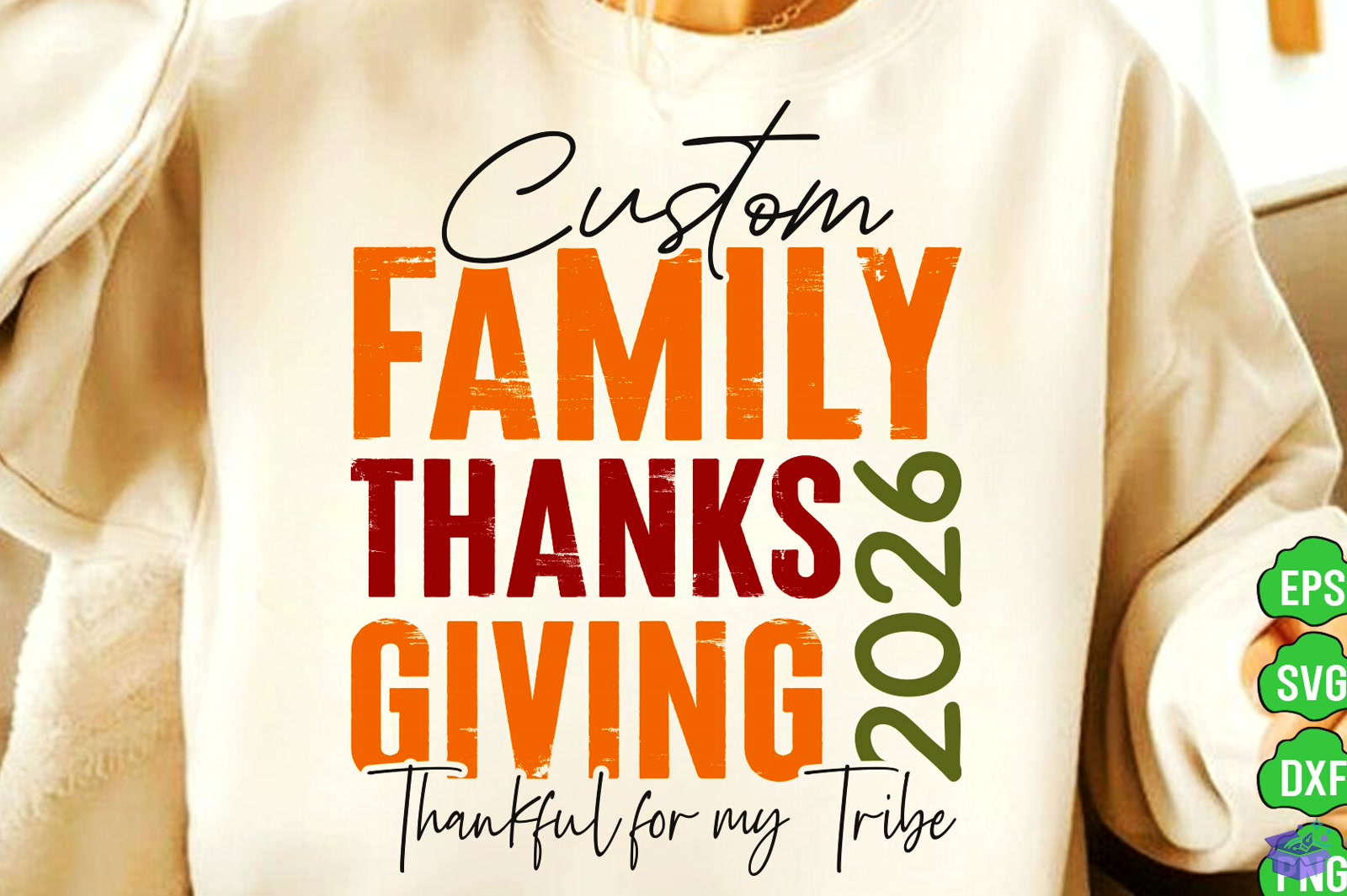 Custom Family Thanksgiving 2026 PNG SVG - DTF & Süblimasyon Baskı Tasarımı (SVG, DXF, EPS, PNG) - detaylı önizleme 3