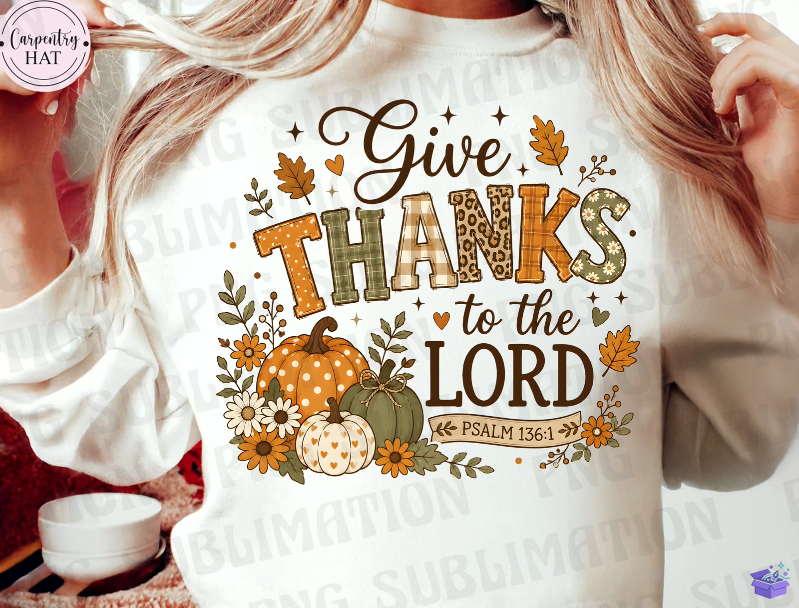 Christian Thanksgiving Süblimasyon Baskı - DTF & Süblimasyon Baskı Tasarımı (SVG, DXF, EPS, PNG) - detaylı önizleme 2