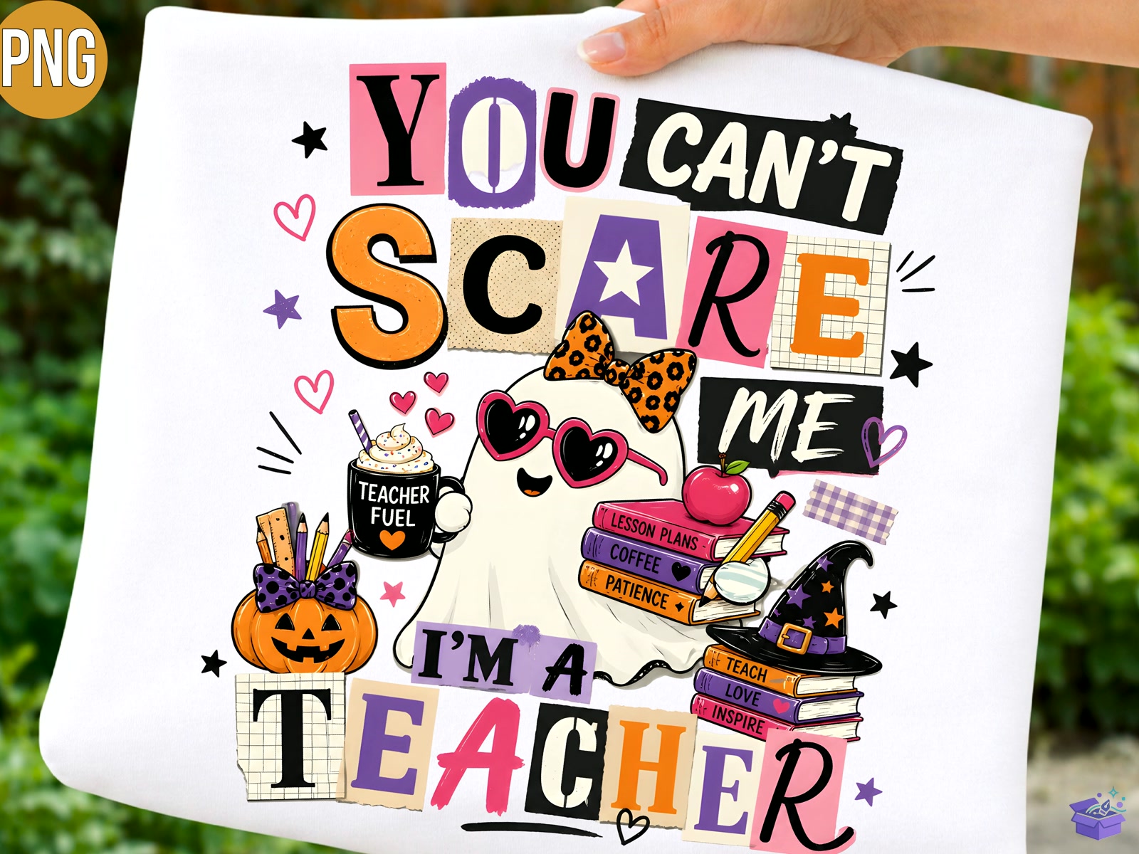 Funny Cadılar Bayramı Teacher PNG T Shirt - DTF & Süblimasyon Baskı Tasarımı (SVG, DXF, EPS, PNG) - detaylı önizleme 4