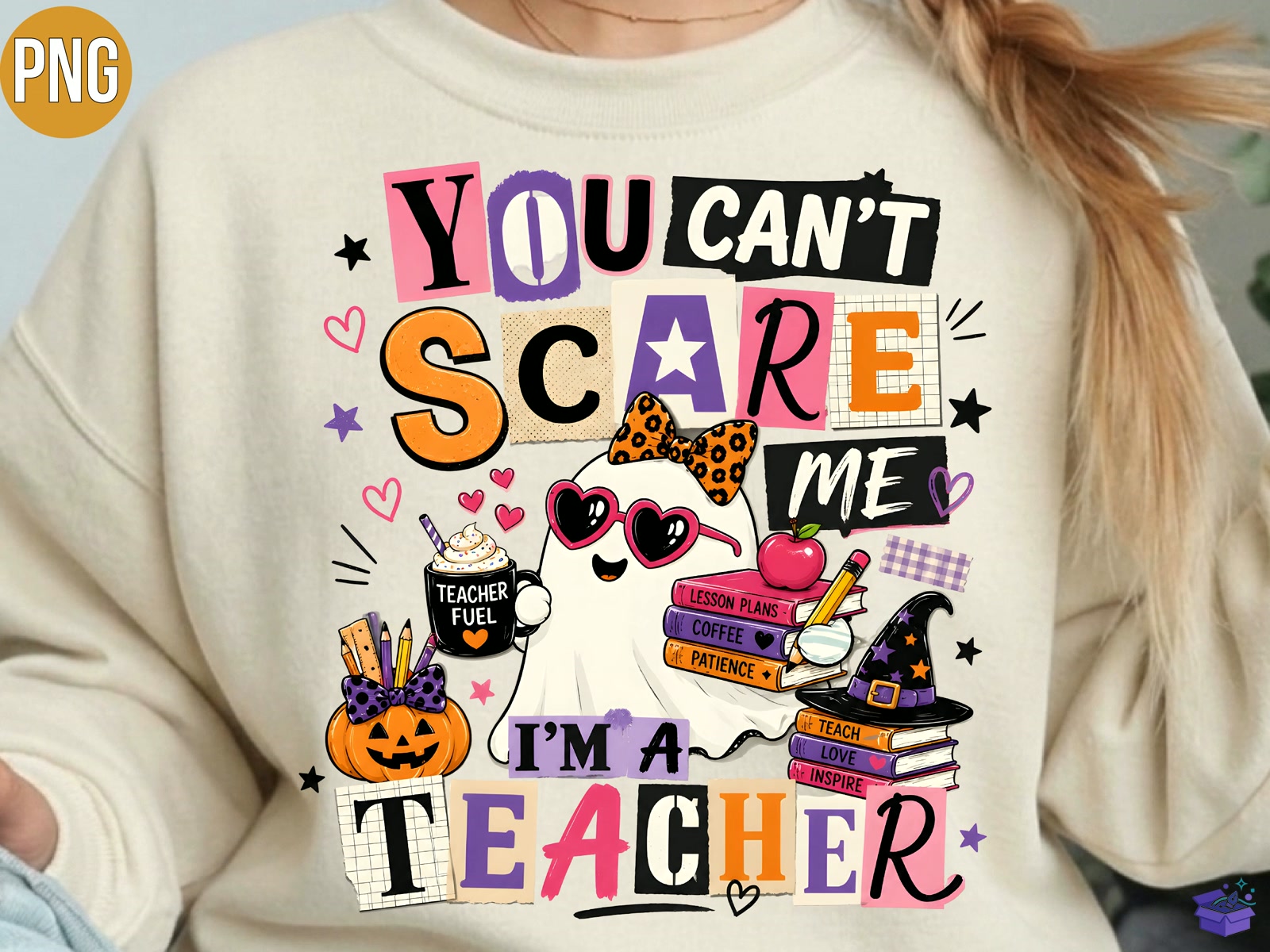 Funny Cadılar Bayramı Teacher PNG T Shirt - DTF & Süblimasyon Baskı Tasarımı (SVG, DXF, EPS, PNG) - detaylı önizleme 6