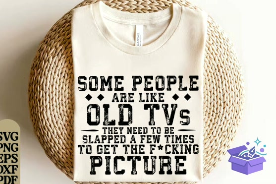 Funny Sarcastic Quote PNG Old TV Joke - DTF & Süblimasyon Baskı Tasarımı (SVG, DXF, EPS, PNG) - detaylı önizleme 2